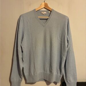 Peter Millar Sky Blue Cashmere V-Neck Sweater
